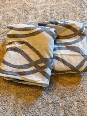 Curtain panels West Elm Gray Scribble